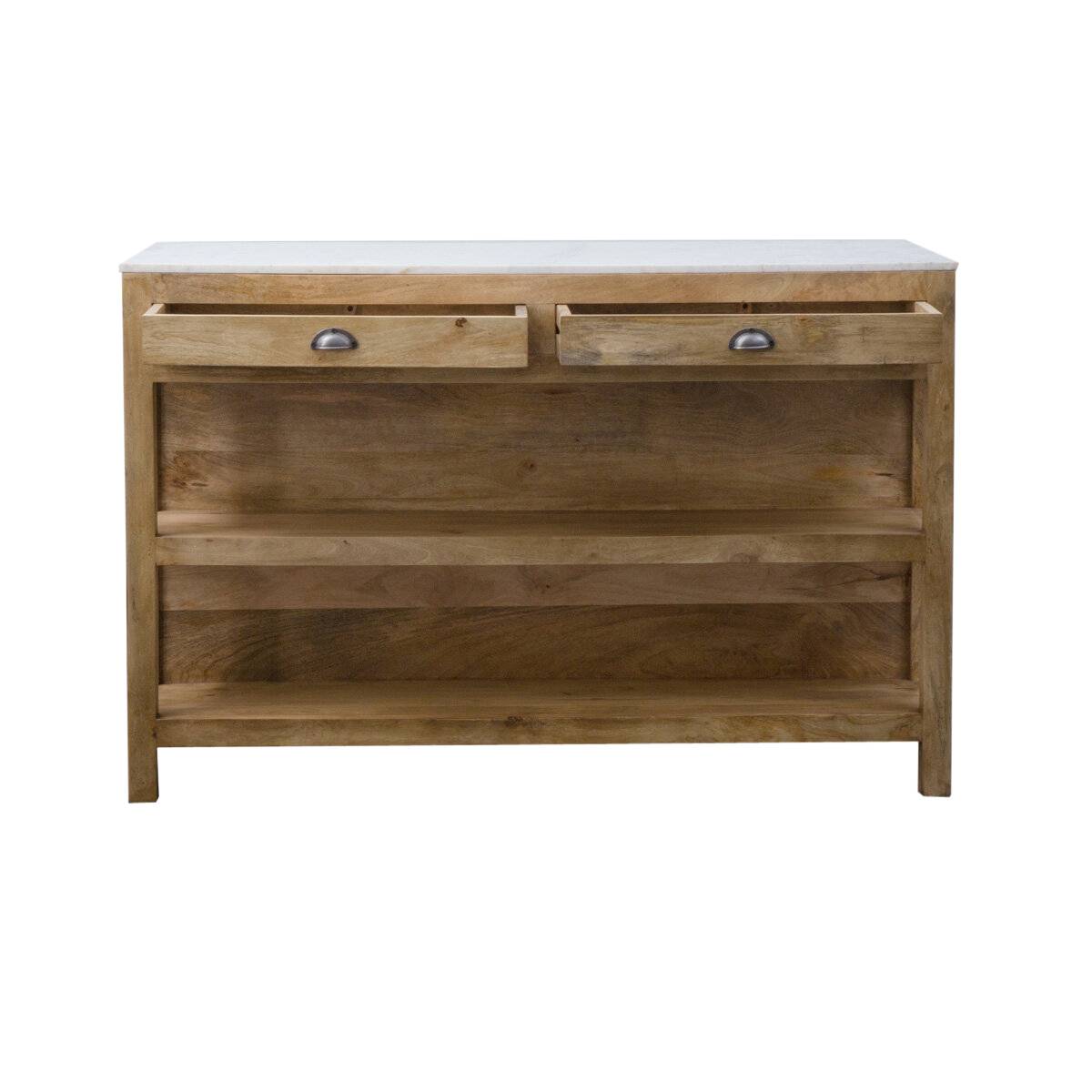 Îlot central en bois de manguier LOUISA blanc, MADE IN MEUBLES