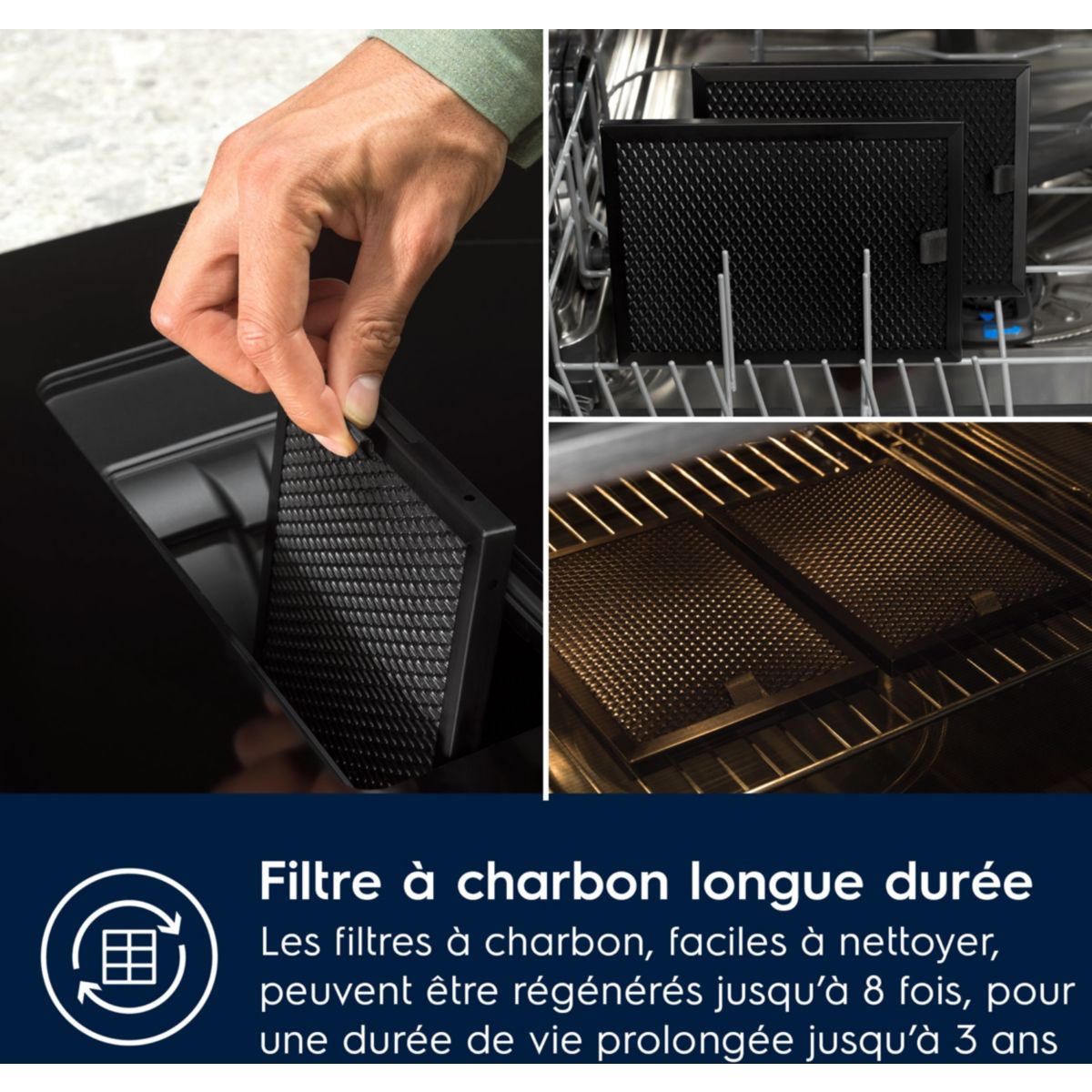 Plaque induction aspirante KCC73443 - Hotte intégrée et Zone Bridge noir, ELECTROLUX