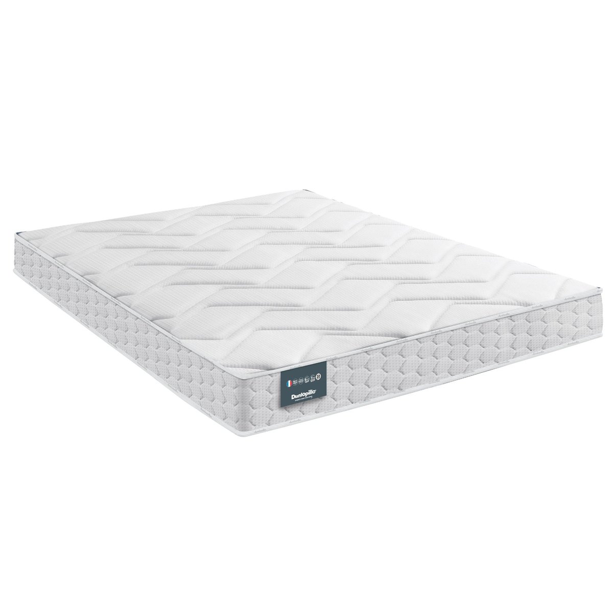 Matelas Aérial® 20cm, sommier pieds JONQUILLE blanc, DUNLOPILLO