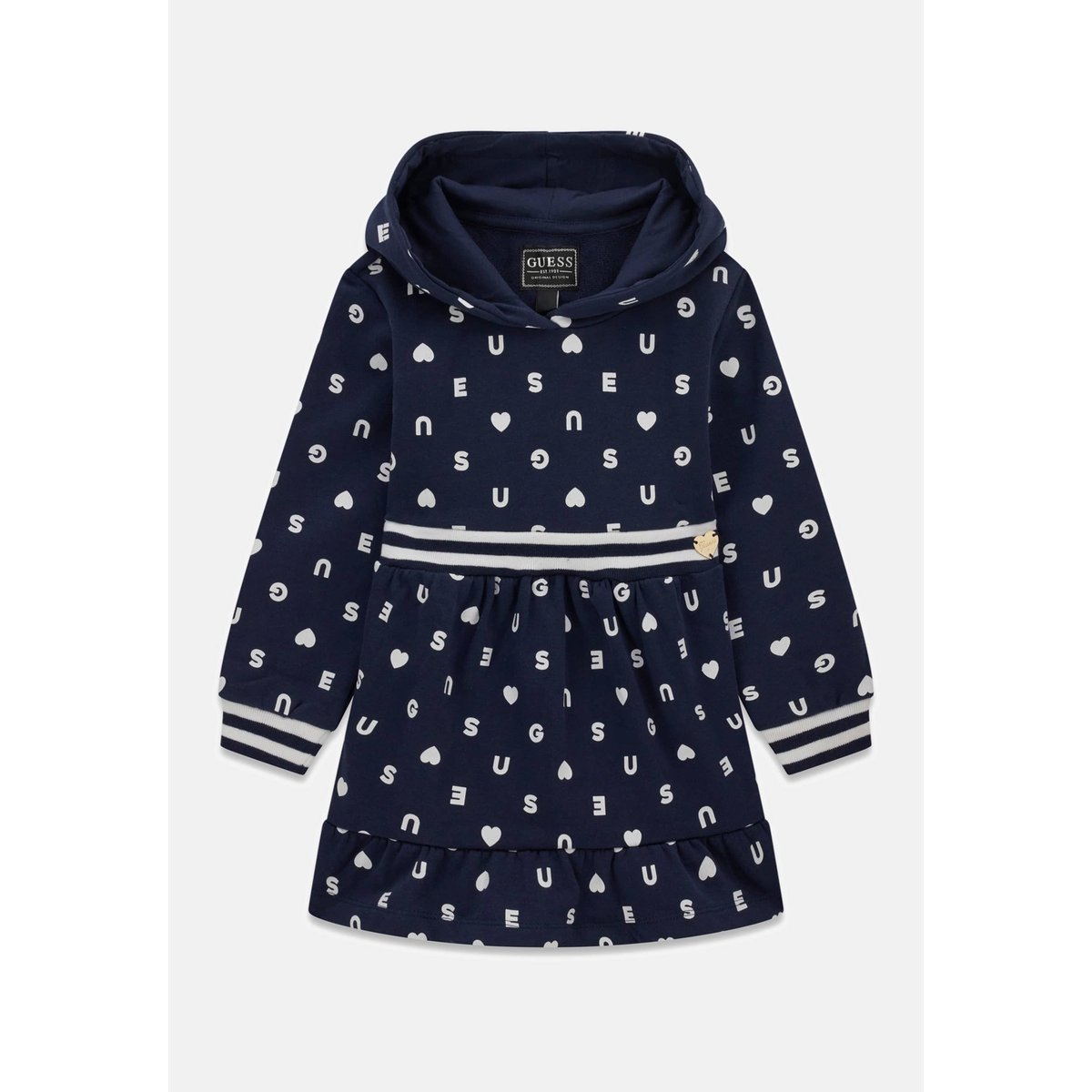 Sweat À Capuche Avec Logo Intégral Dress bleu foncé, GUESS KIDS