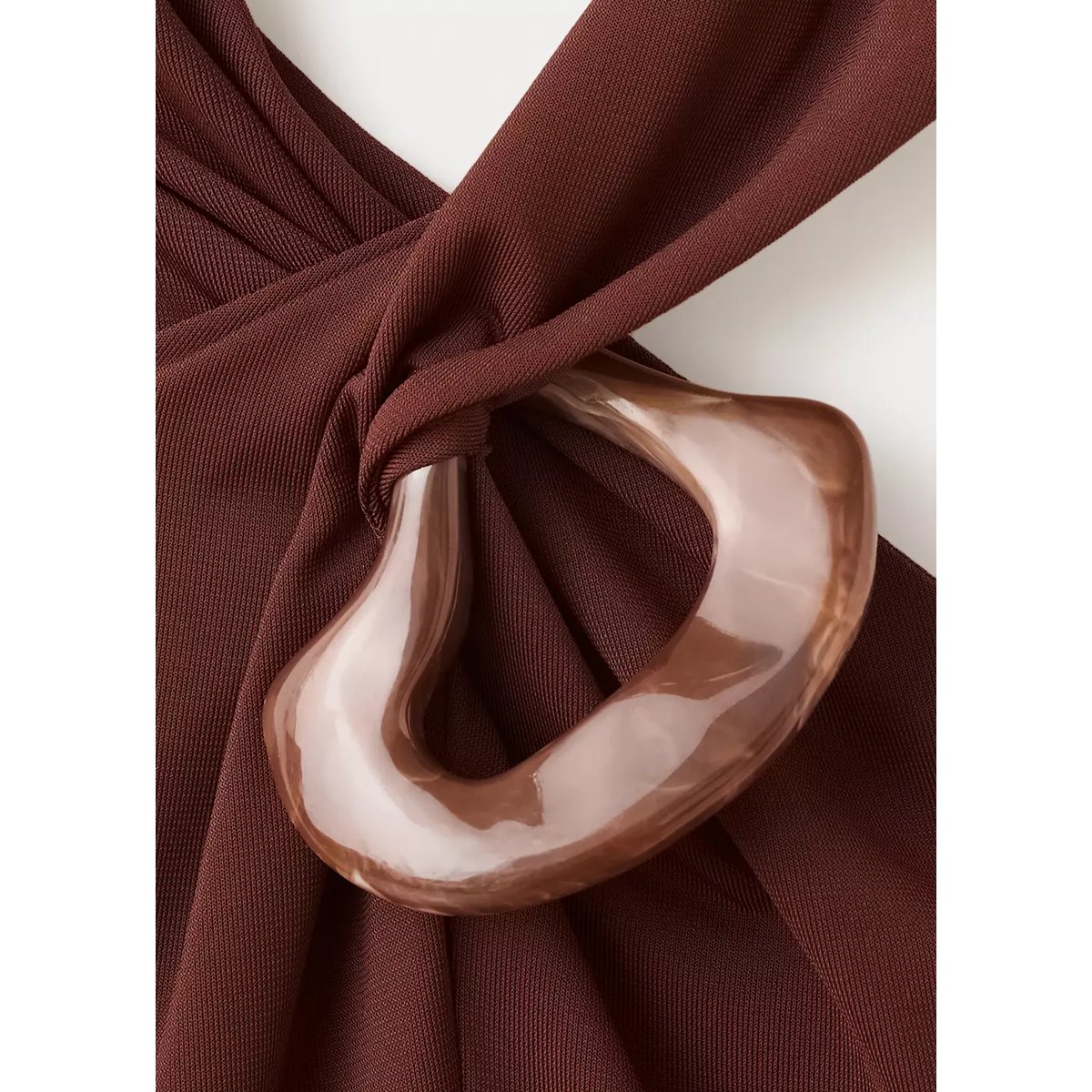 Robe maille emmanchures américaines orange brûlé, MANGO