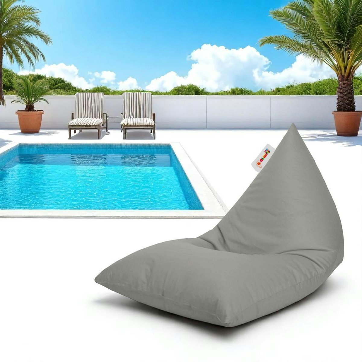 Pouf berlingot pour jardin et terrasse ARTA gris, PIER IMPORT
