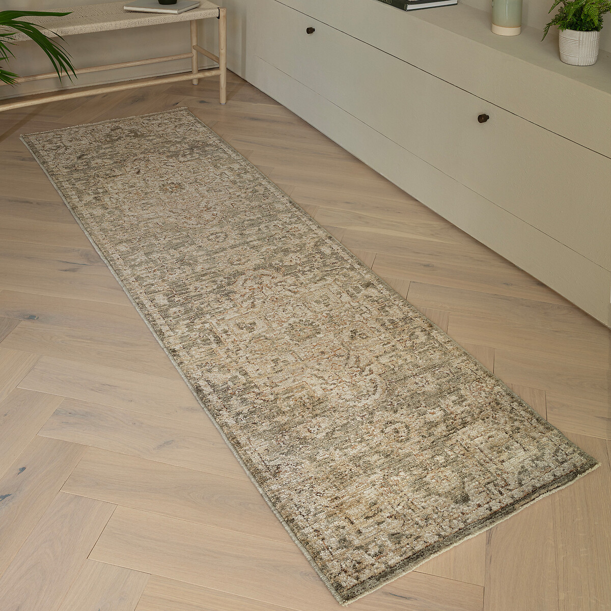 Heriz Serapi Green Runner Rug green, SO'HOME