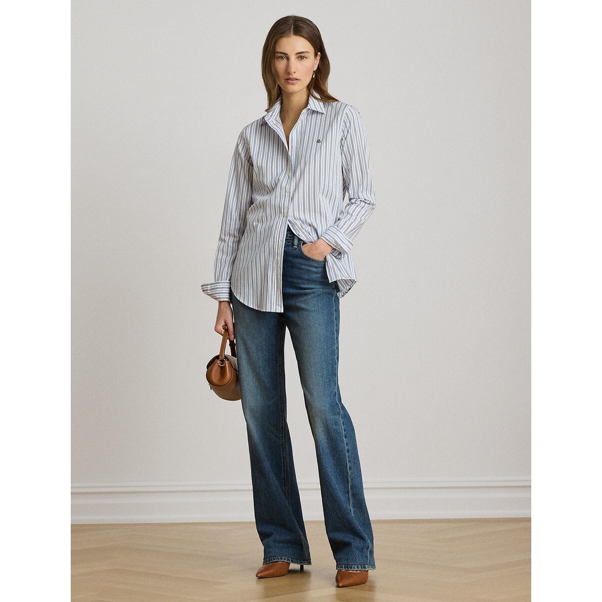 Chemise à rayures, coupe droite bleu, LAUREN RALPH LAUREN