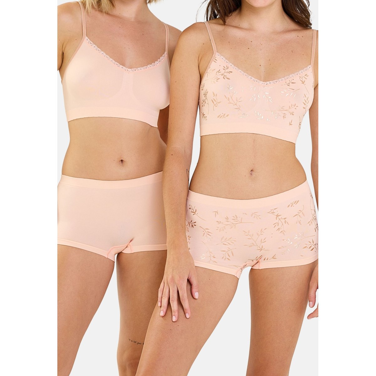 Lot de deux brassières ZEN ANNIVERSAIRE feuillage cuivré + rose pêche, BILLET DOUX