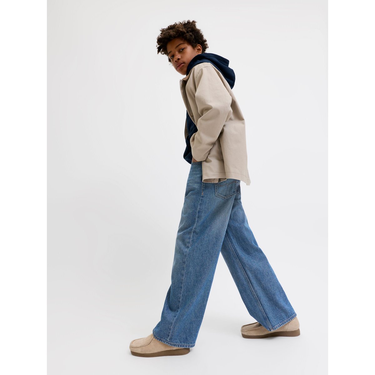 Jean À Coupe Wide blue denim 1, JACK & JONES JUNIOR