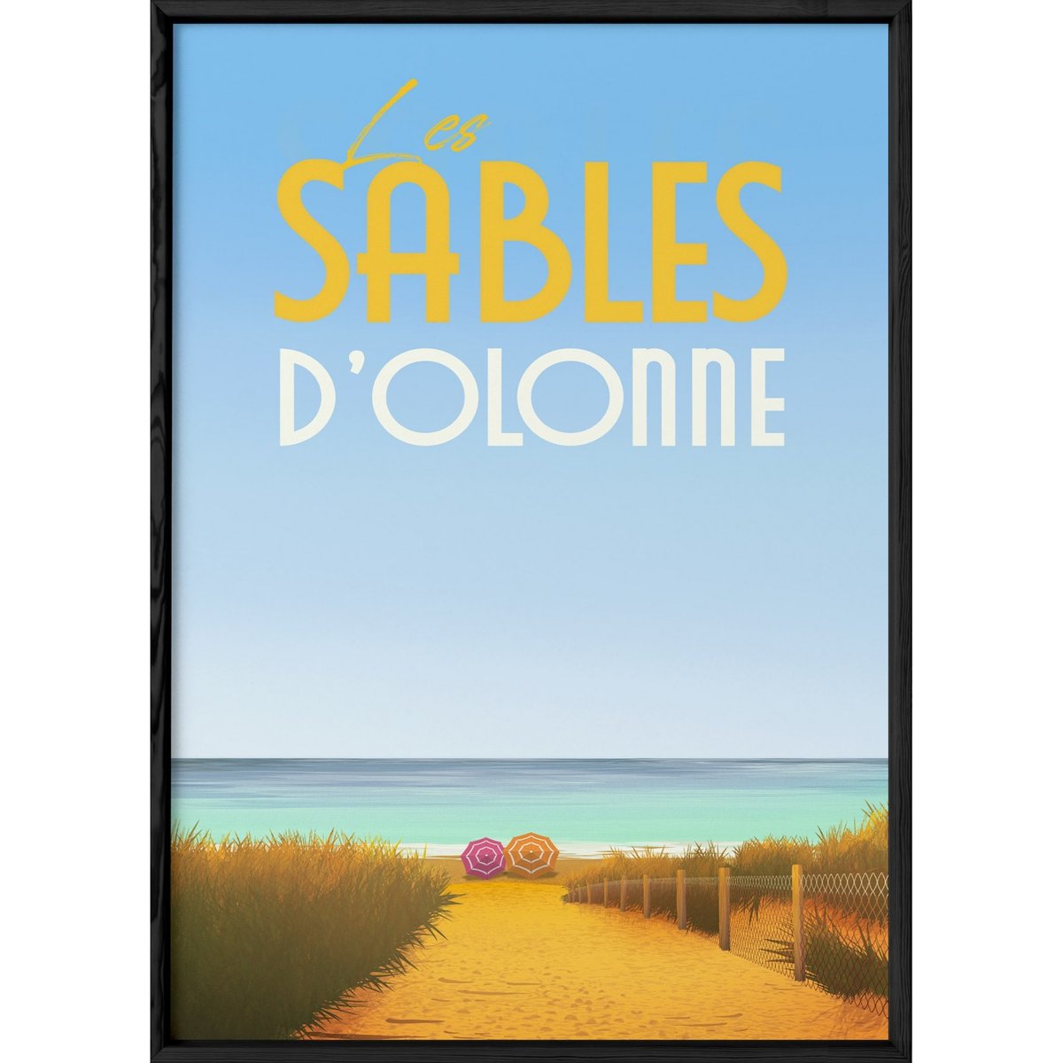 Affiche ville Les Sables d'Olonne blanc, L'AFFICHERIE