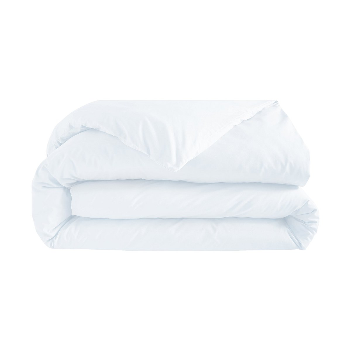 Housse de couette en percale de coton AMANCE blanc, HABITAT