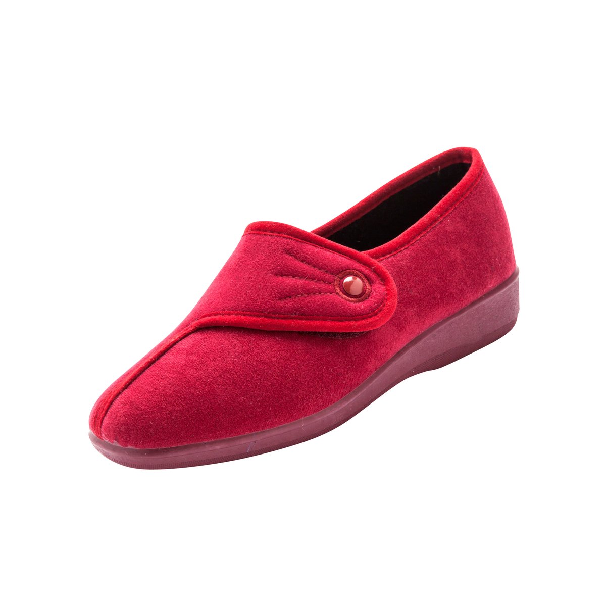 Chaussons à patte auto-agrippante bordeaux, PEDICONFORT