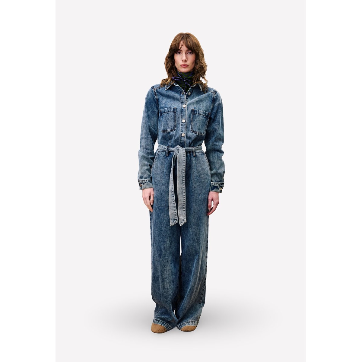 Combinaison en coton VERVEINE bleu jean, FRNCH