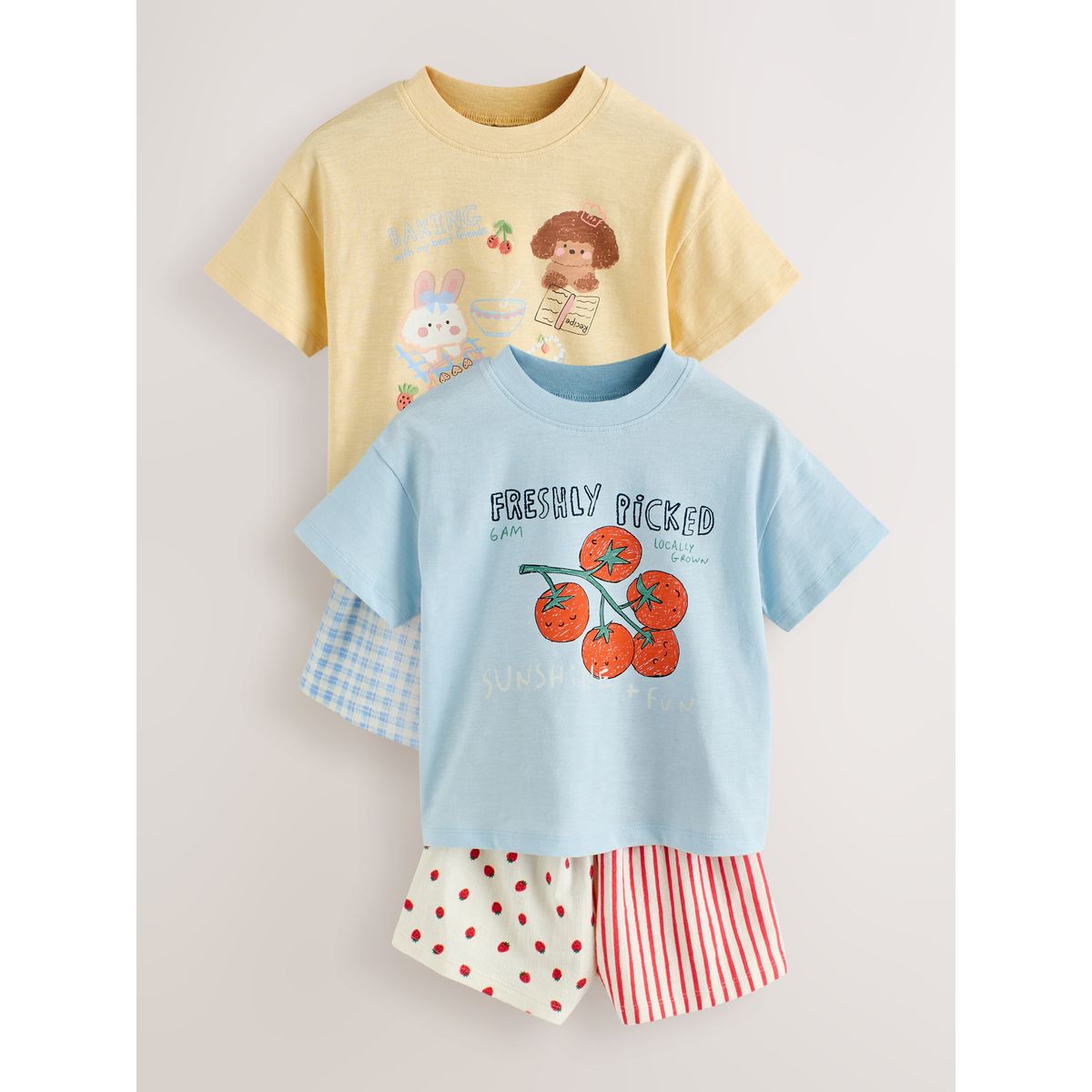 Ensemble short et haut, lot de 2 bleu/jaune, NEXT