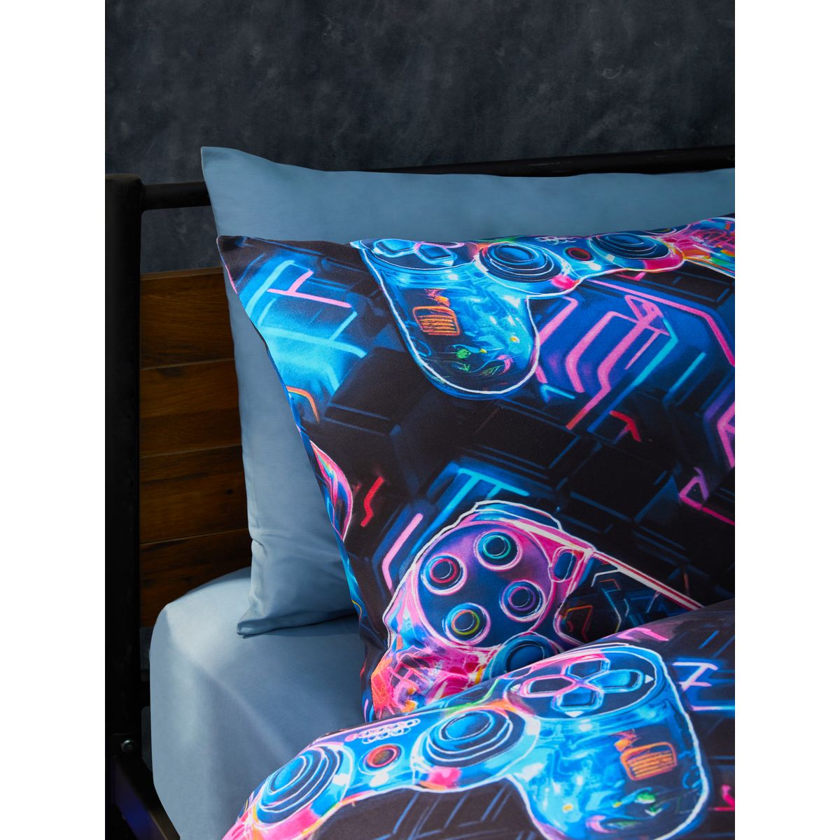 Parure housse de couette et taie d'oreiller joueur phosphorescent, NEXT