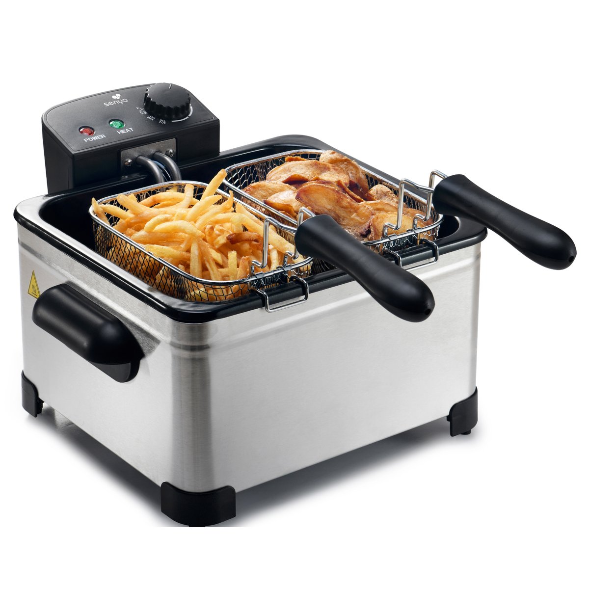 Friteuse électrique inox 5L – Cuisson rapide, 3 paniers, température réglable v019839, SENYA