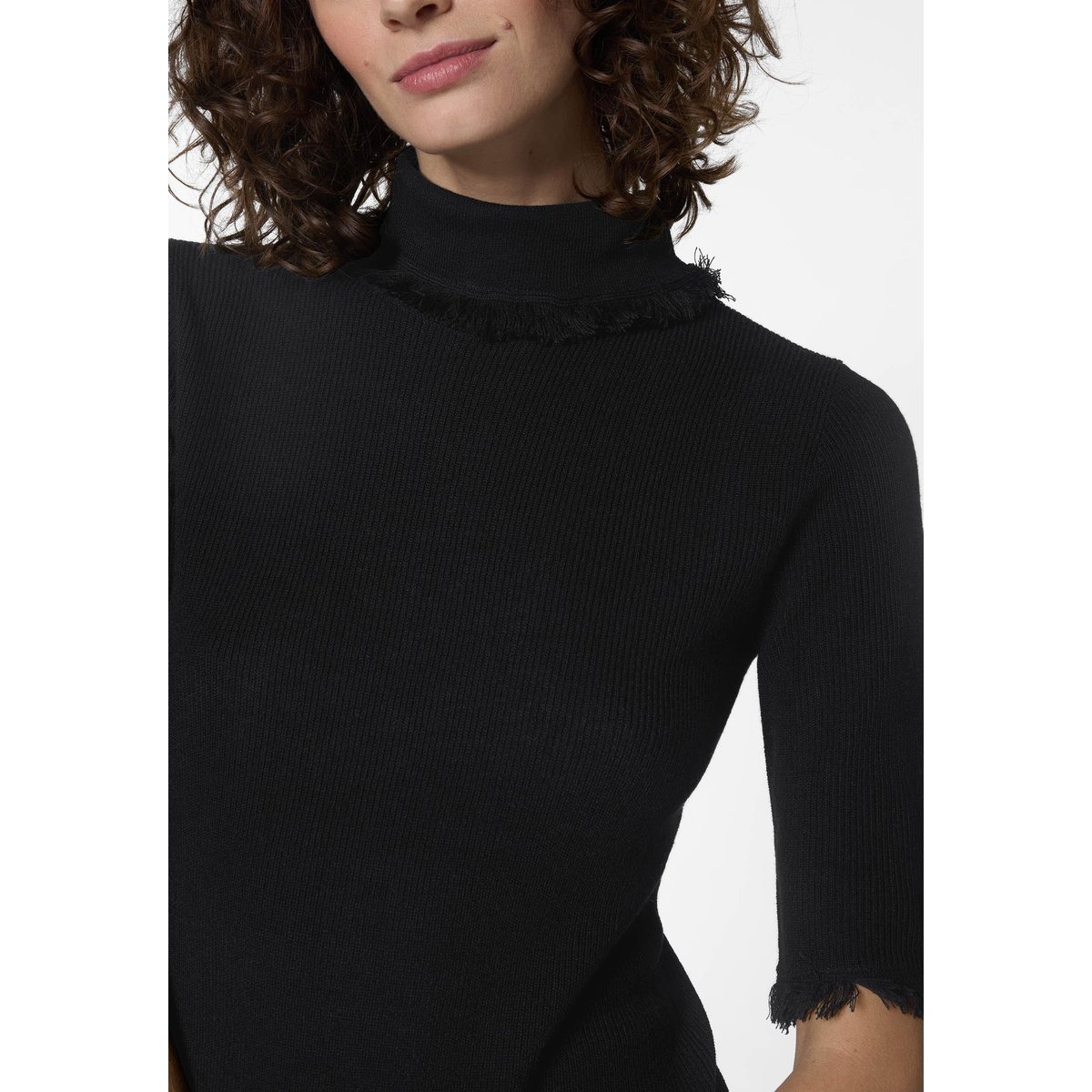 Pull manches courtes col roulé noir, RODIER
