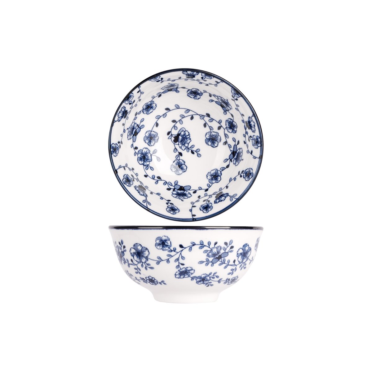 Lot de 4 Bols en porcelaine, FLOR AZUL décoré, COSY&TRENDY