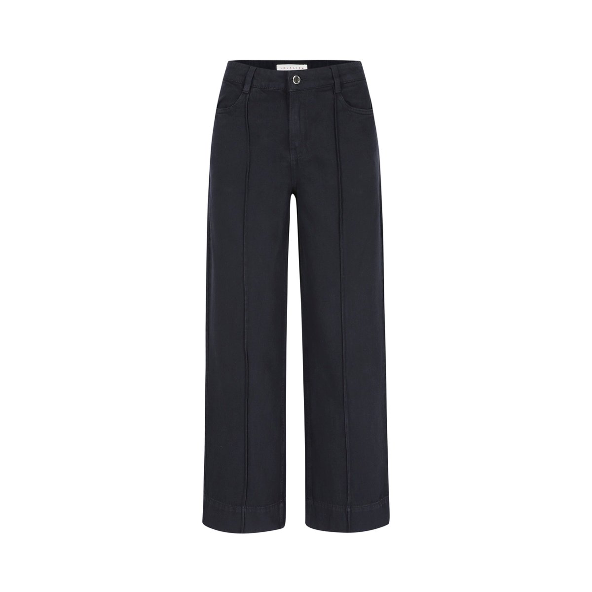 Pantalon large surpiqûres bleu marine, LOLALIZA