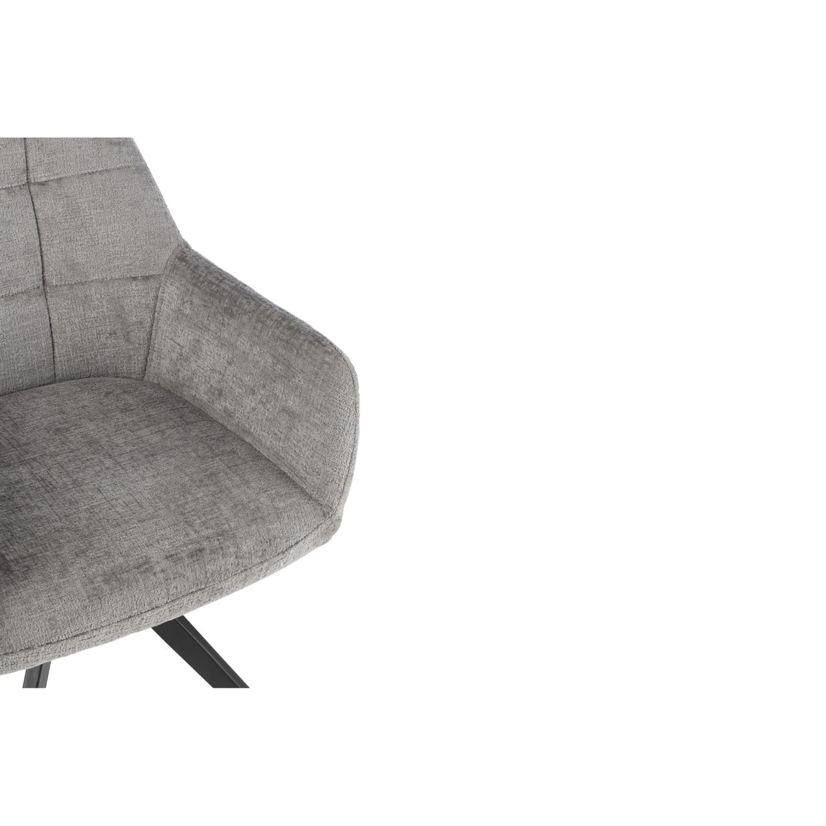 Chaises en métal et velours texturé (lot de 2) - LUCIE gris clair, HELLIN, DEPUIS 1862