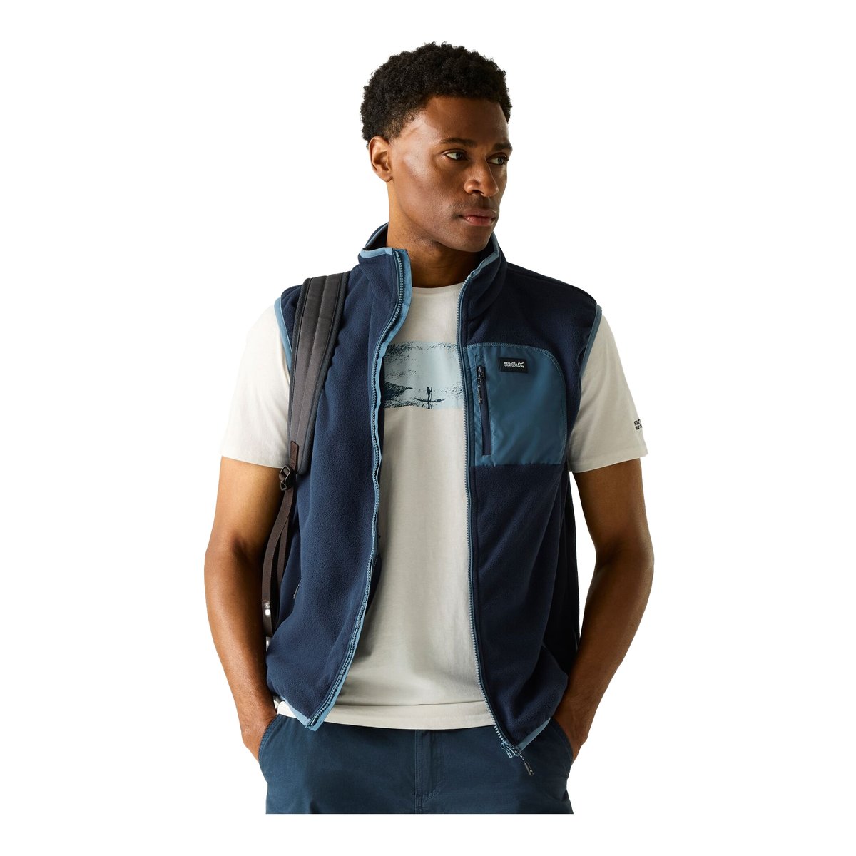 Veste sans manches à col montant FRANKIE bleu marine / bleu de gris, REGATTA