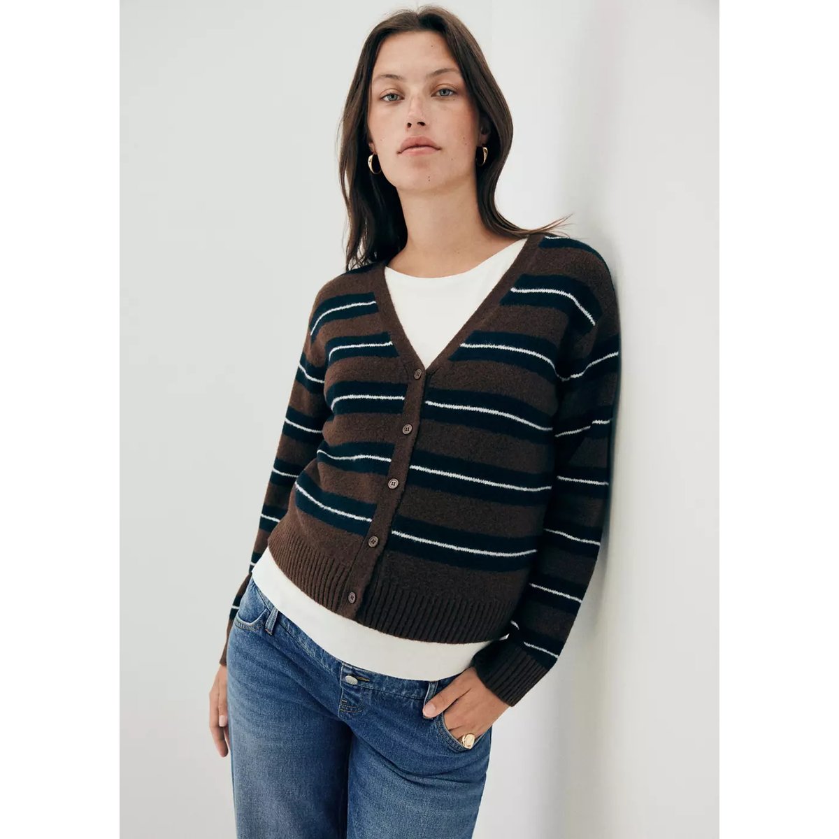 Jean de grossesse droit bleu foncé, MANGO