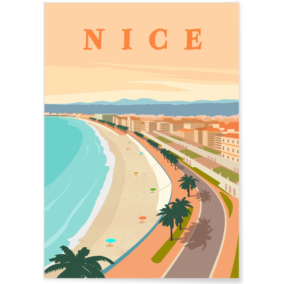 Affiche ville Nice 2 blanc, L'AFFICHERIE