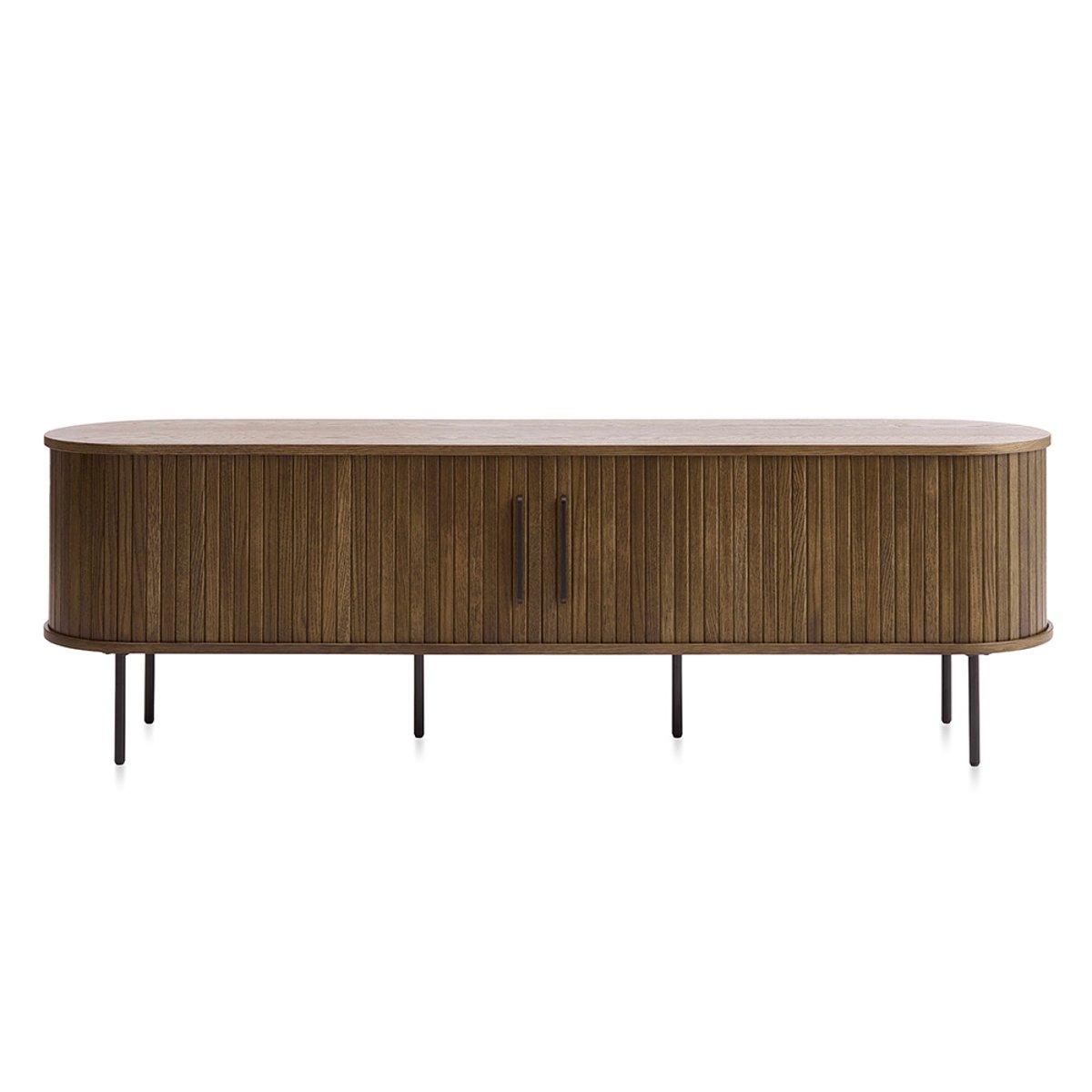 Meuble bas 2 portes 180 cm - Bois foncé - ALBA marron, MAISON AUBERTIN