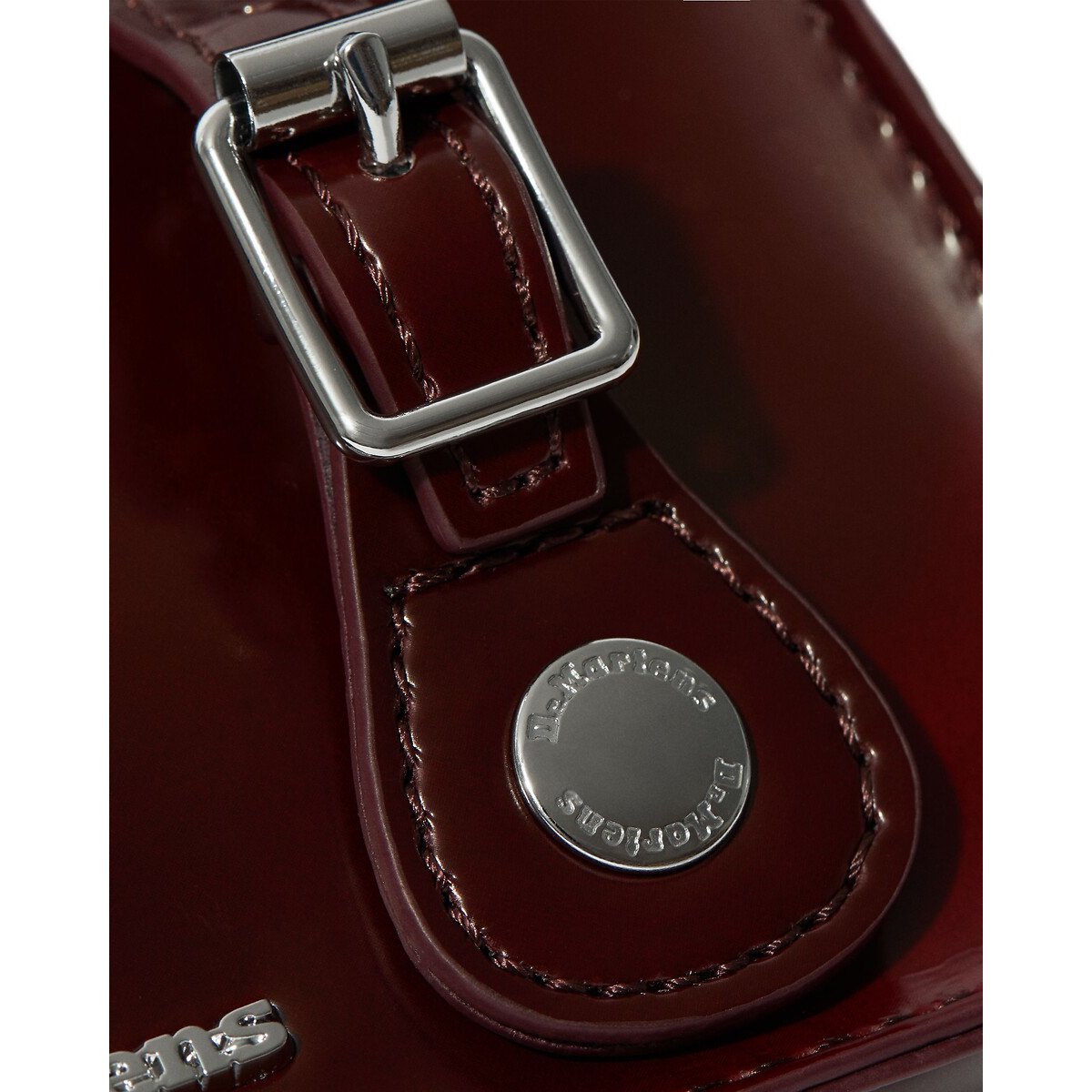Borsa a tracolla piccola in pelle oxford rosso scuro, DR. MARTENS