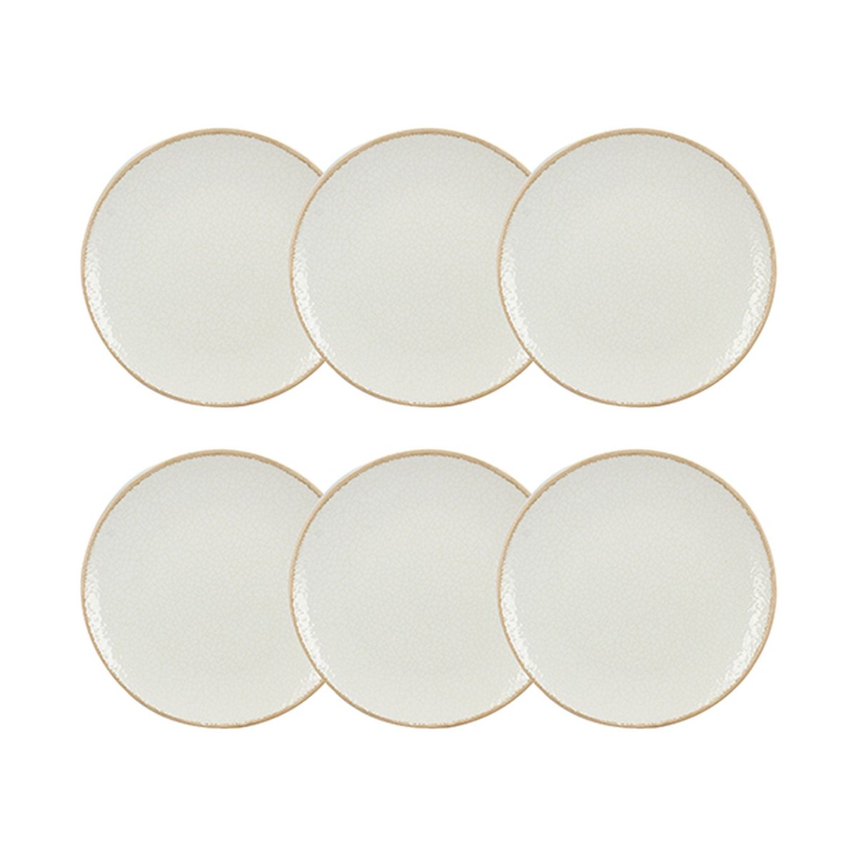 Lot de 6 assiettes desserts en porcelaine 20cm, NUANCE blanc, NOVASTYL