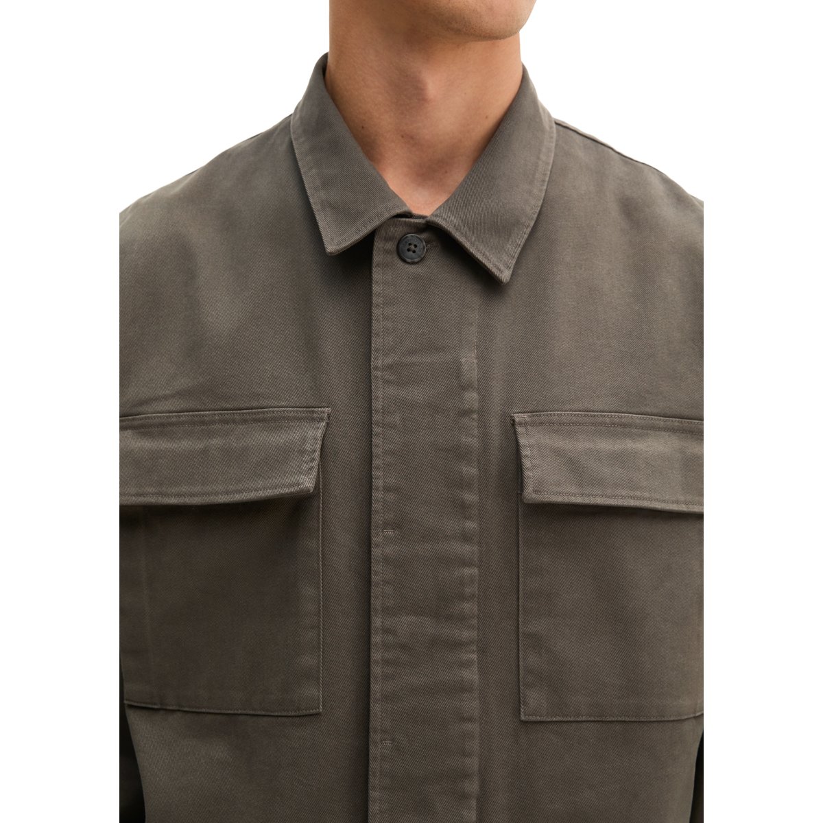 Surchemise oversize en mélange de coton bio doux noir, MARC O'POLO