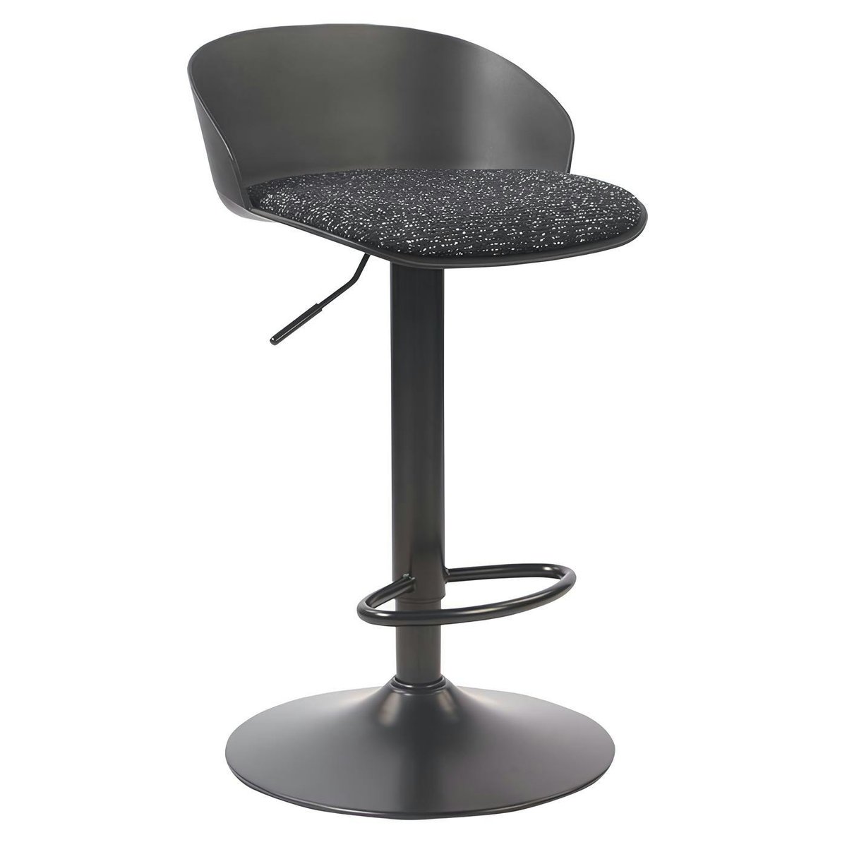 Tabouret de bar réglable, métal et tissu (lot de 2) LEEDS noir, PIER IMPORT