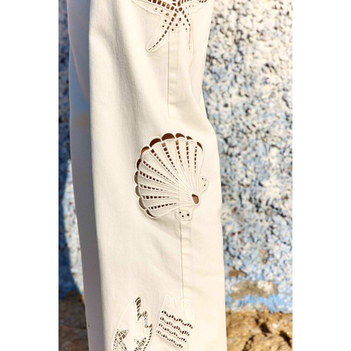 Jean imprimé broderie ATLANTYS 11-ecru, LA PETITE ETOILE