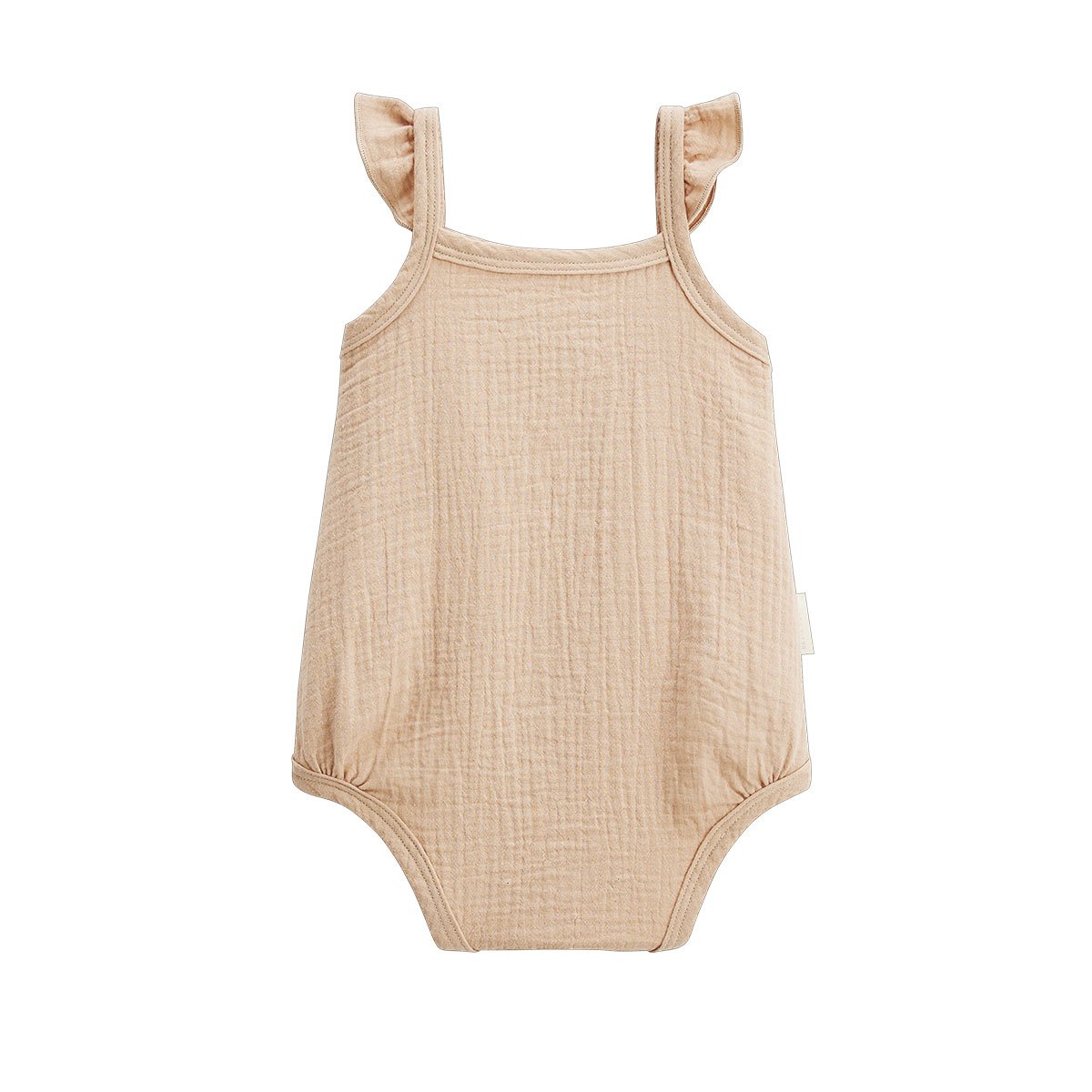 Lot de 2 barboteuses bloomer bébé en gaze de coton Praline ecru, PETIT BEGUIN
