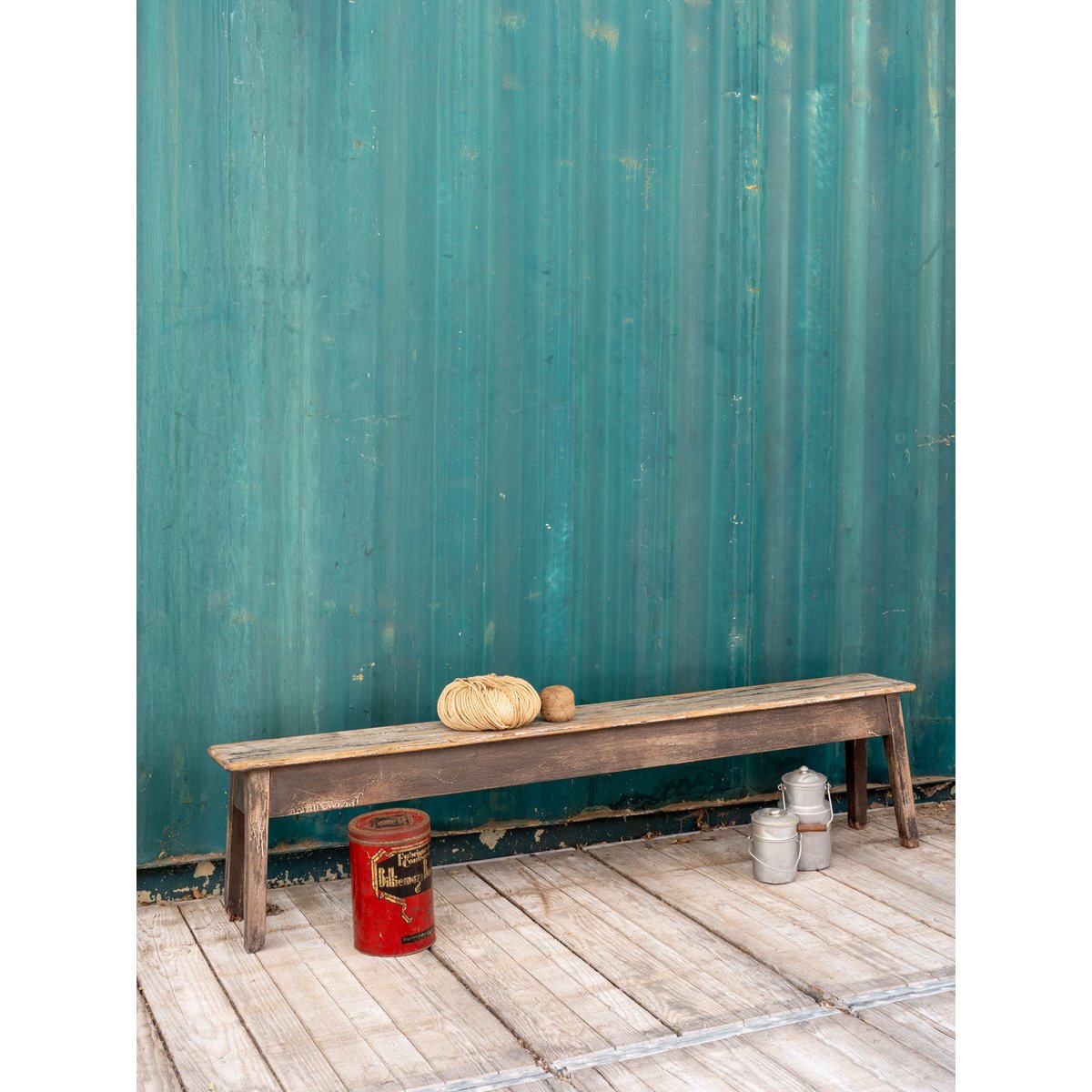 Banc en bois Antoine N°466 - Bon état bois foncé, DEBONGOUT