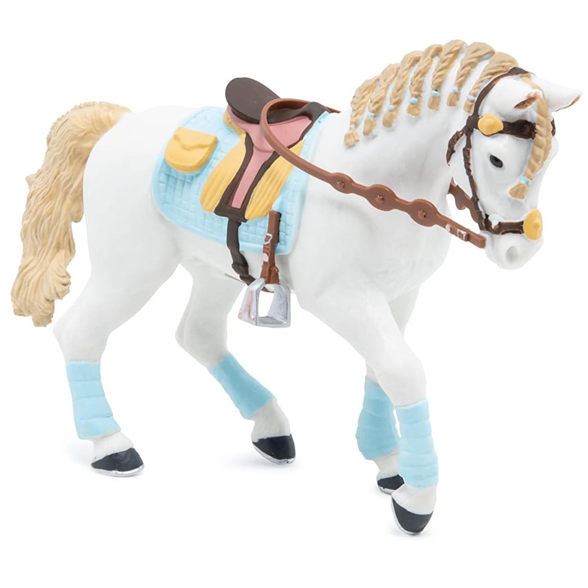 Figurine Cheval de la cavalière adulte fashion bleue bleu, PAPO