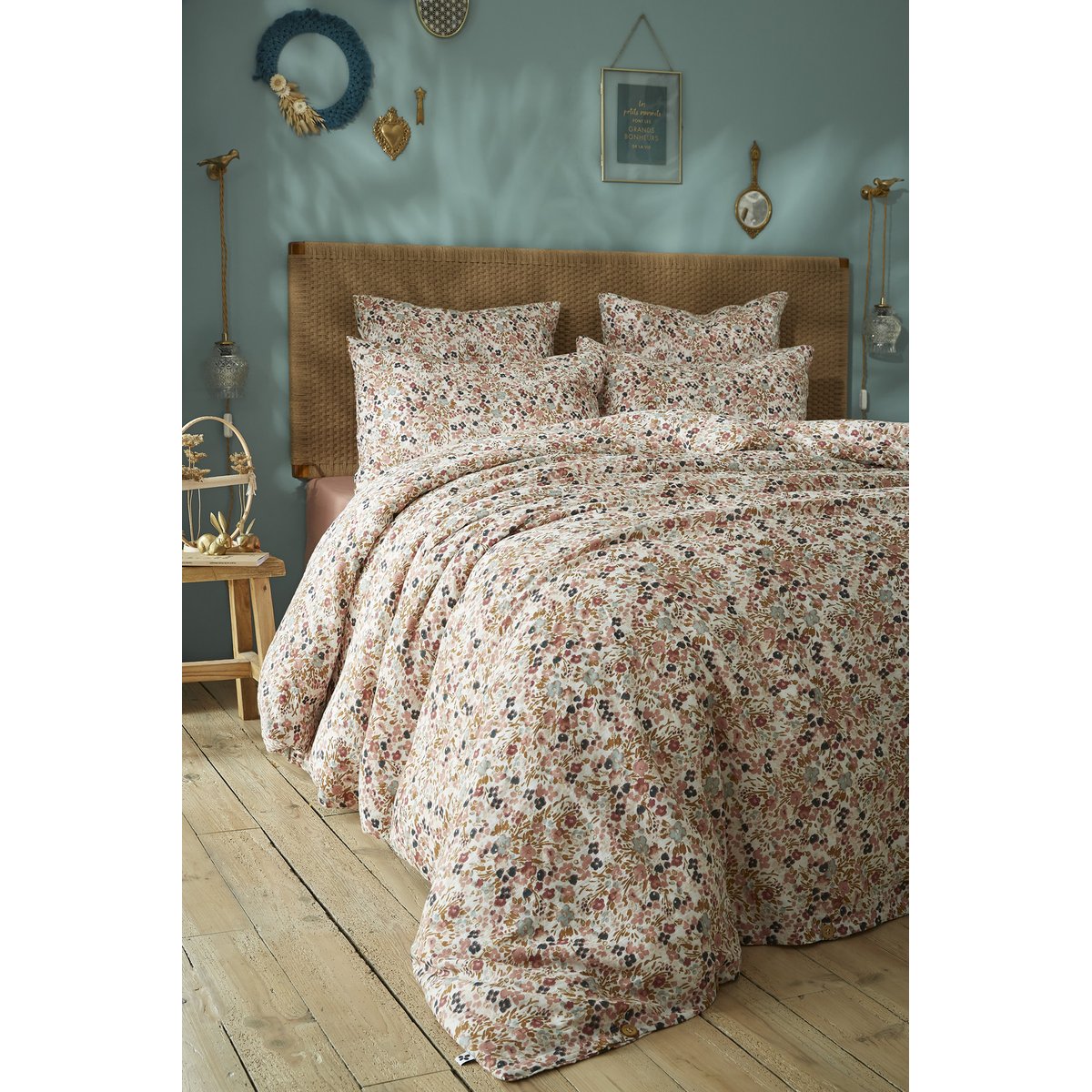 Housse de couette Gaze Coton Capucine camel, EDEN