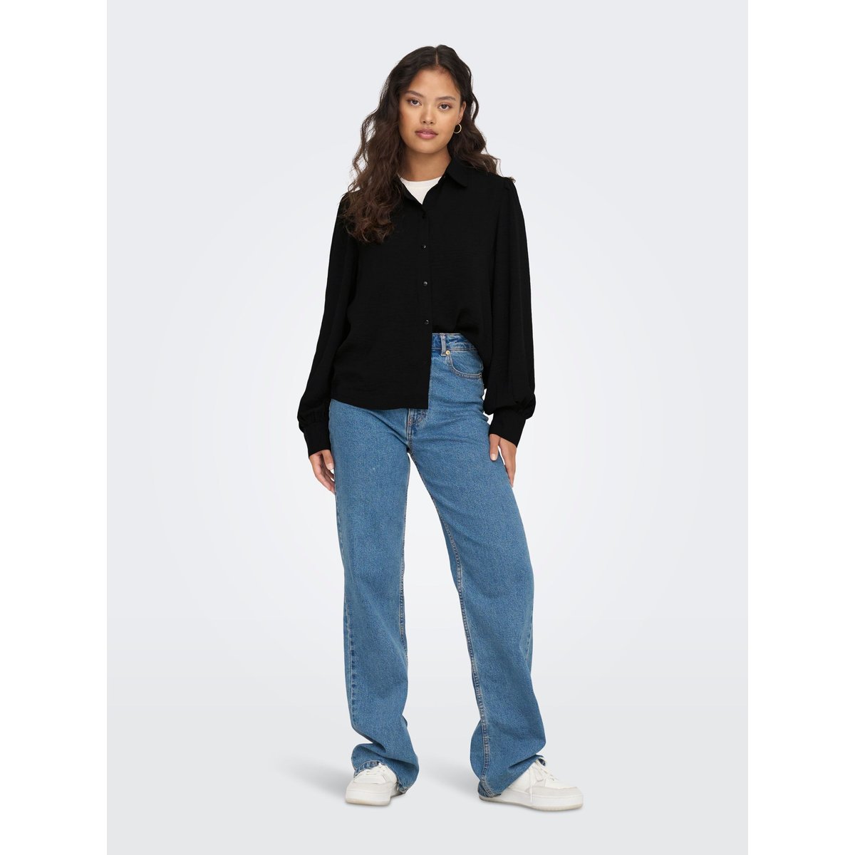 Chemiser fluide boutonné noire - black, JDY