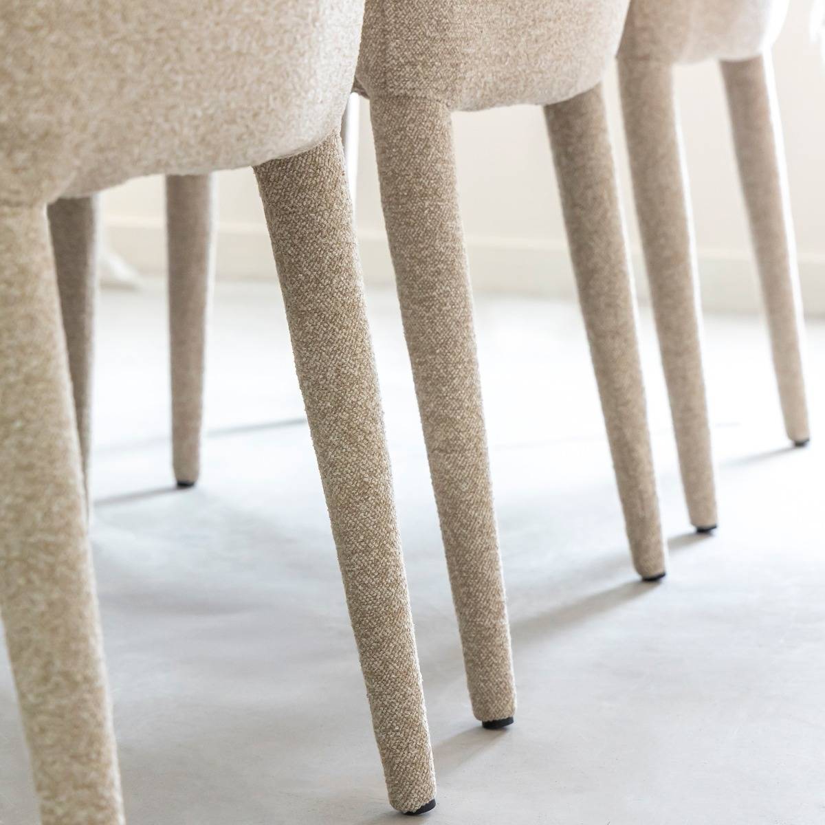 Lot de 2 chaises en tissu et métal DORIS beige, MADE IN MEUBLES 