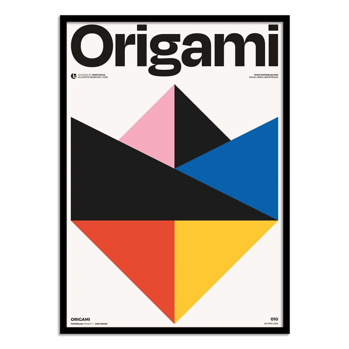 Affiche d'art - Origami - Posterlad couleur unique, WALL EDITIONS