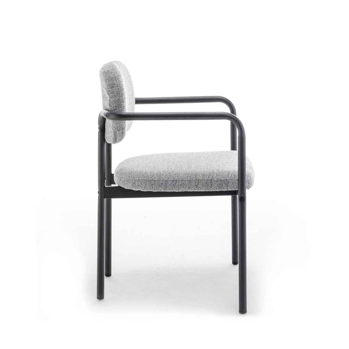Lot de 2 fauteuils de table en tissu bouclette et métal- STUART gris, DRAWER