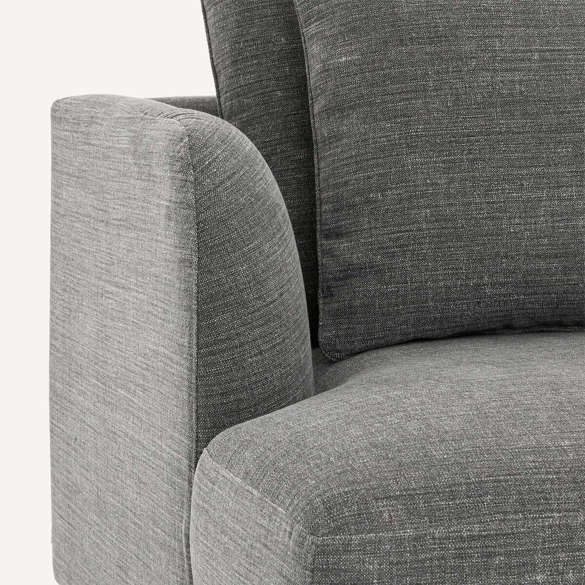 Demi-canapé gauche, modulable en coton et lin, TIBERIO anthracite, AM.PM