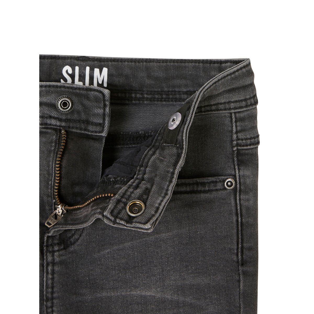Jean slim MorphologiK "waterless" tour de hanches LARGE denim gris fonce, VERTBAUDET