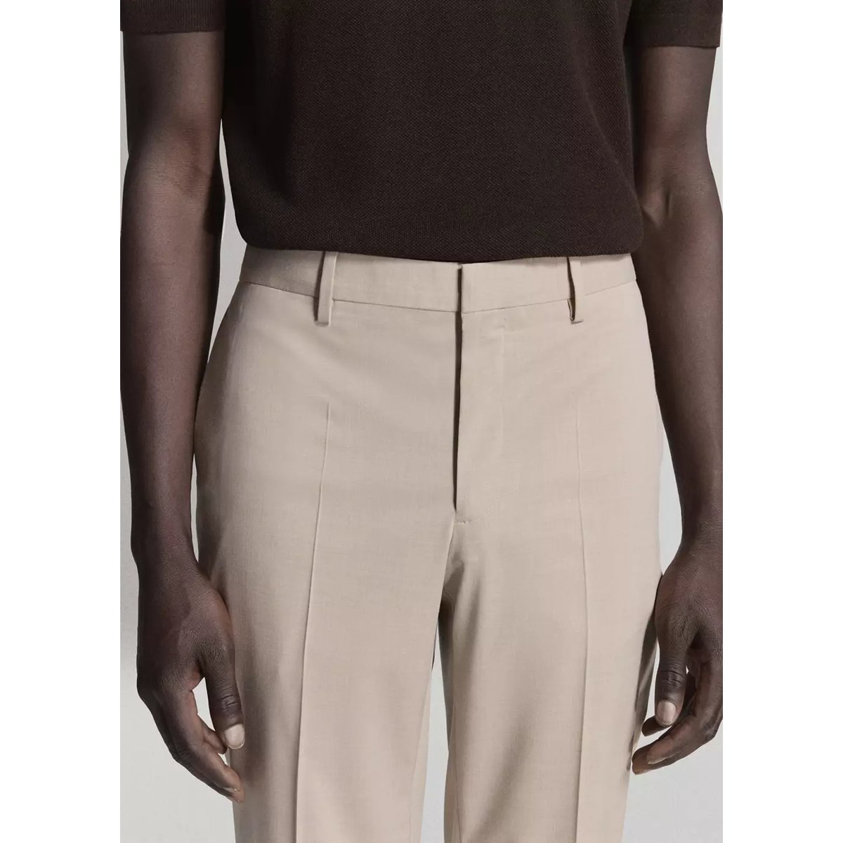 Pantalon costume Parí super slim-fit beige, MANGO MAN