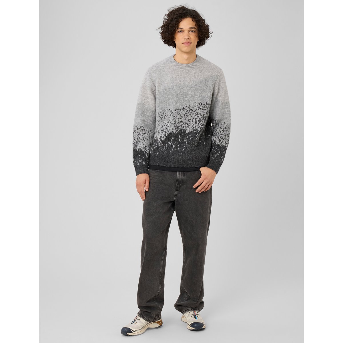 Pull jacquard gris, BZB