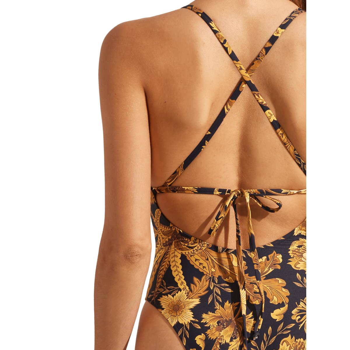 Maillot de bain une pièce triangle préformé ACANTHUS noir, SELMARK MARE