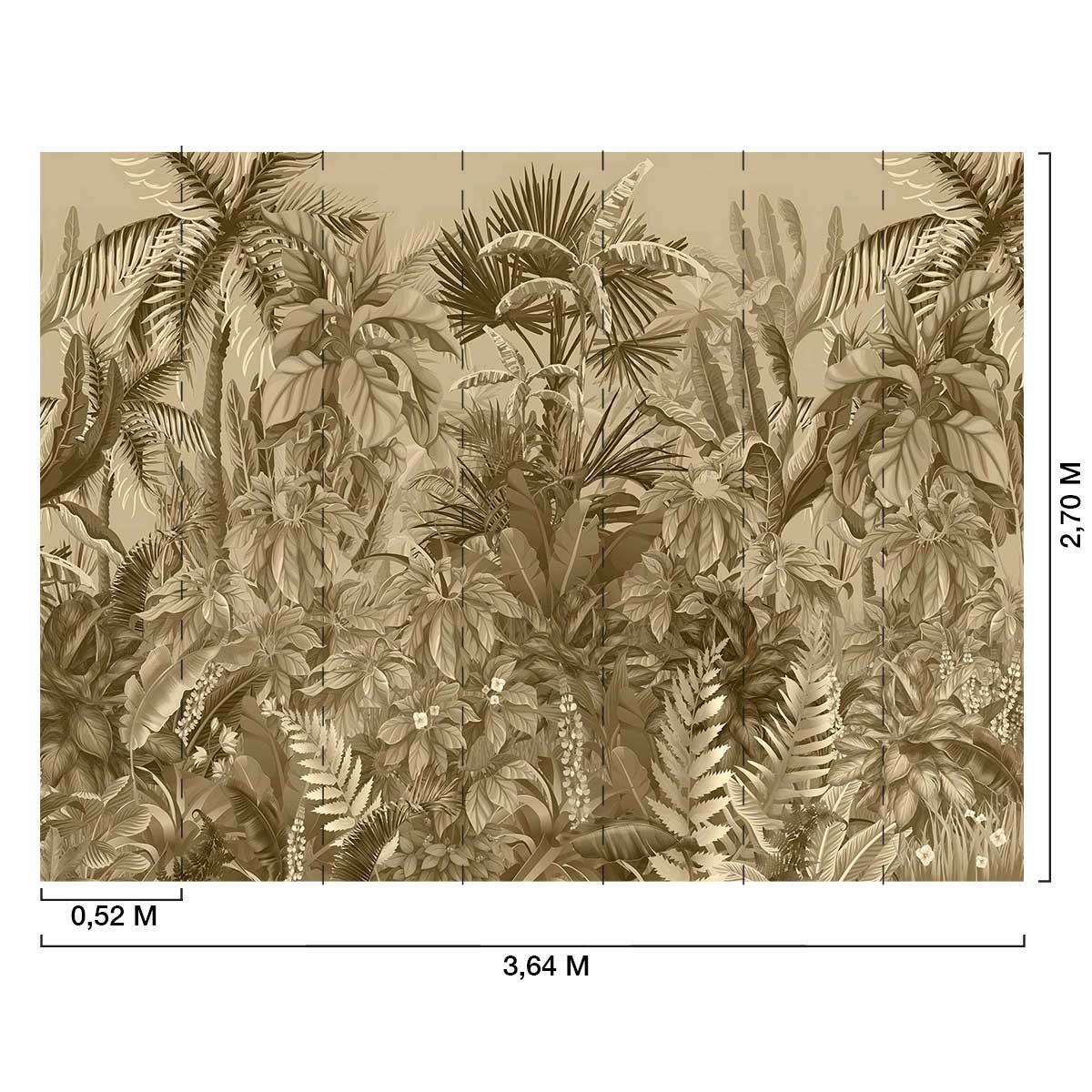 Papier peint panoramique feuilles carambole intissé, HEXOA