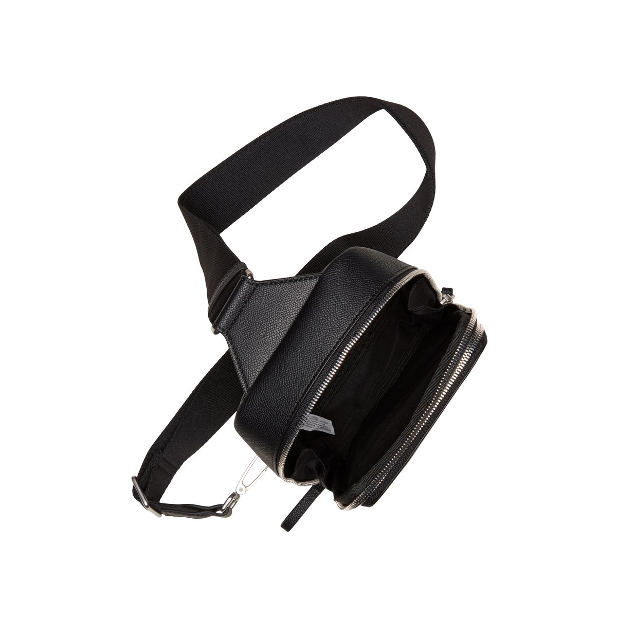 Sac à bandoulière modèle Fredrik fabriqué à partir d'un substitut de cuir en polyester recyclé noir, MARC O'POLO