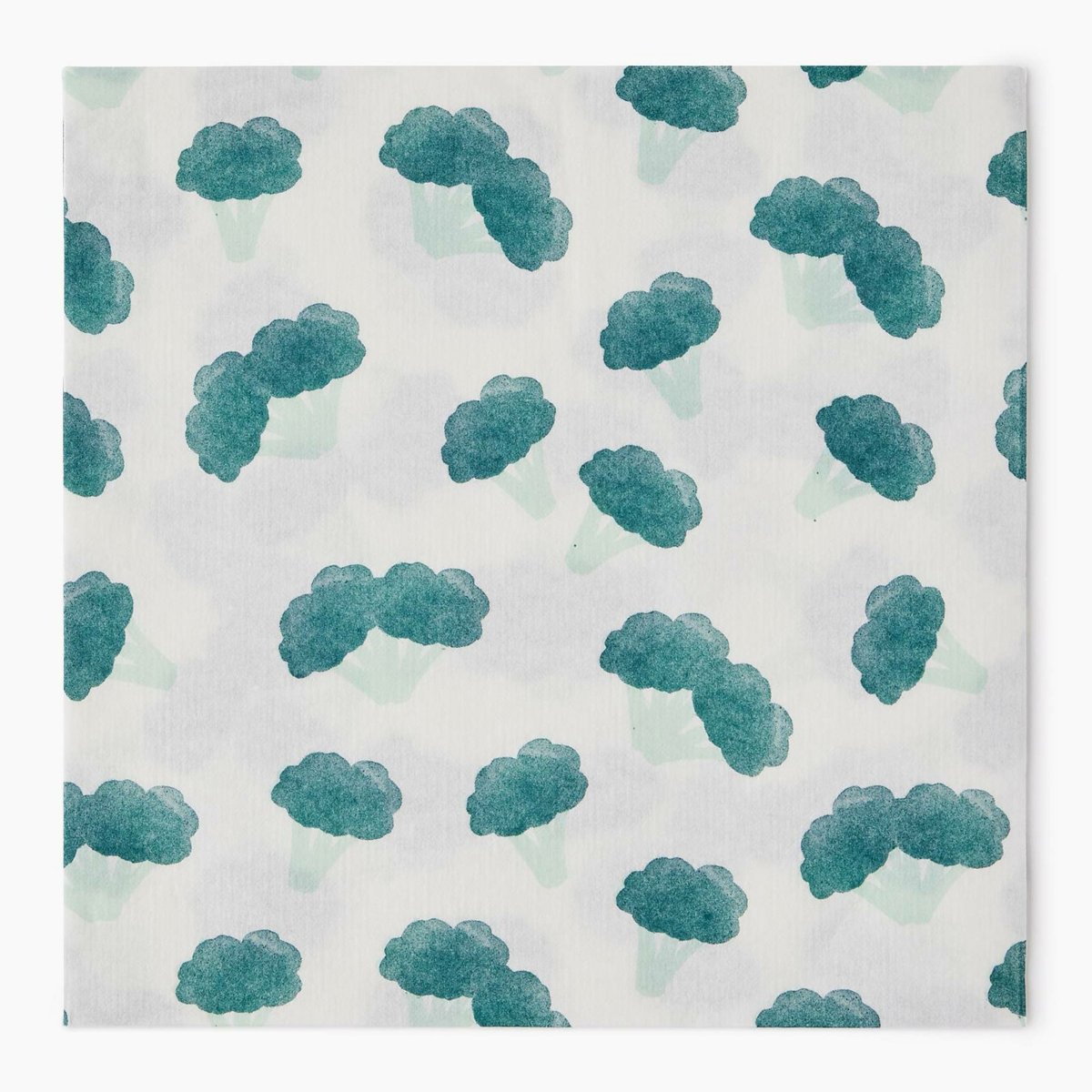 20 serviettes en papier imprimé 40x40cm blanc et bleu, MONOPRIX