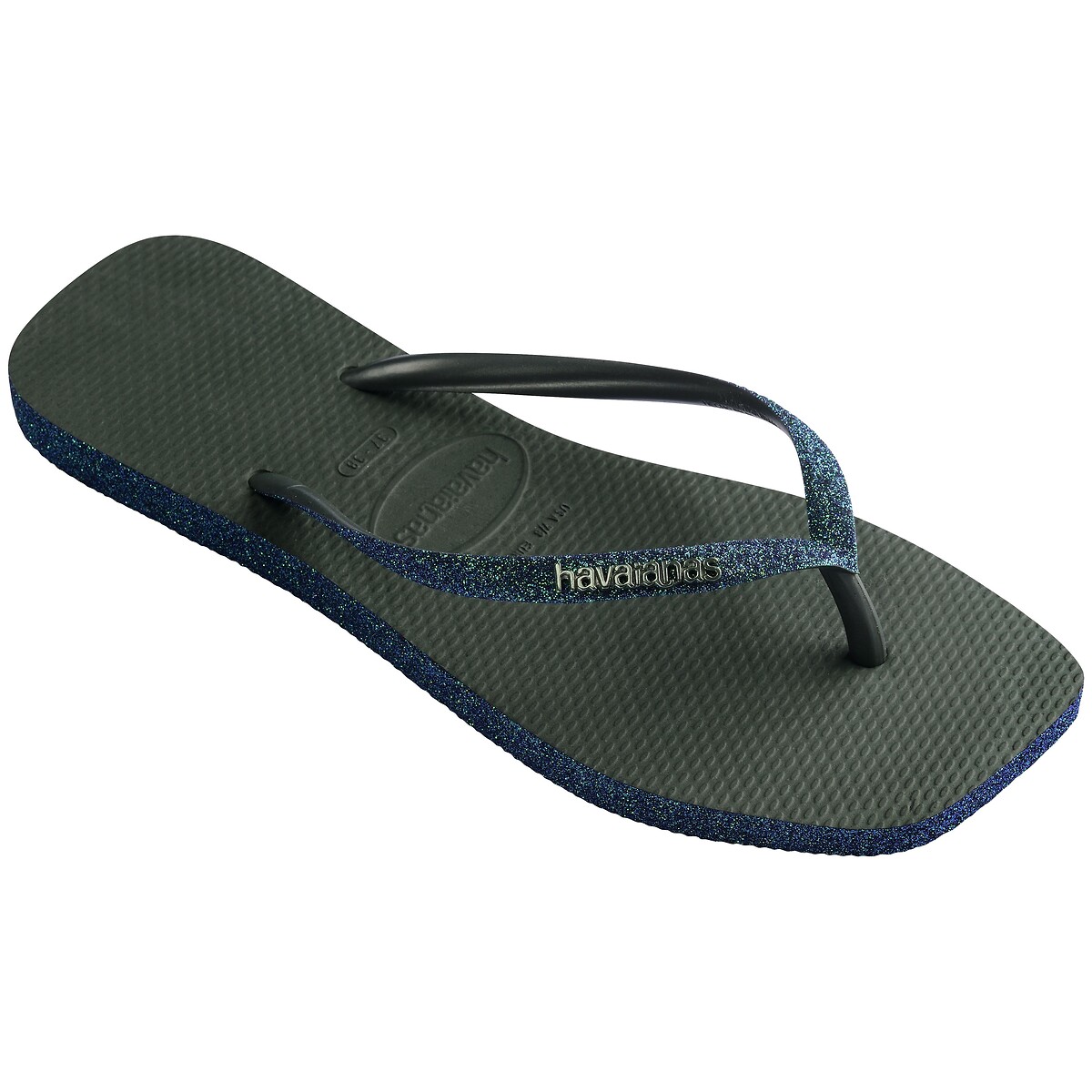 Tongs HAV SQUARE SPARKLE kaki, HAVAIANAS