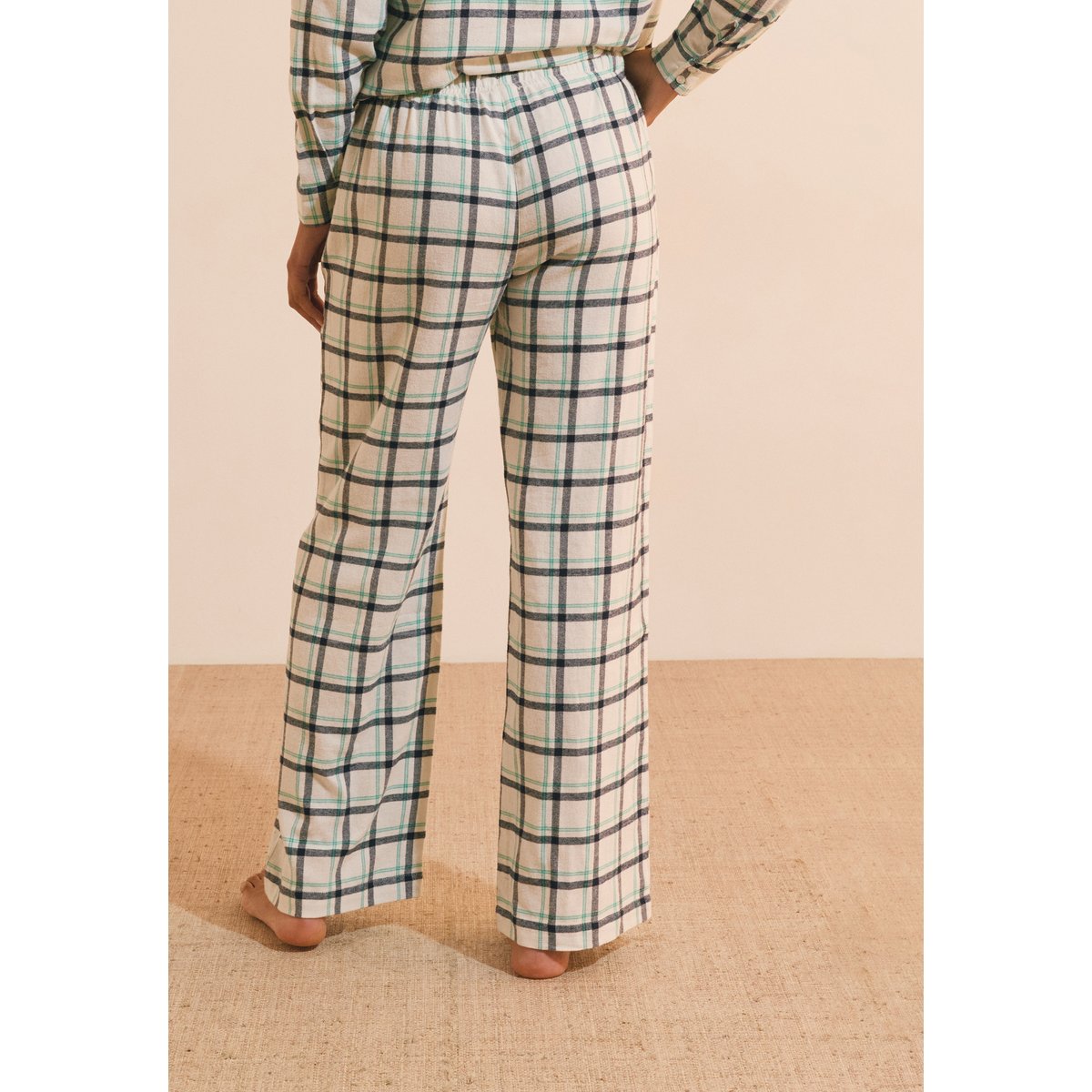Pantalon de pyjama à carreaux en coton ROSI bleu, ETAM
