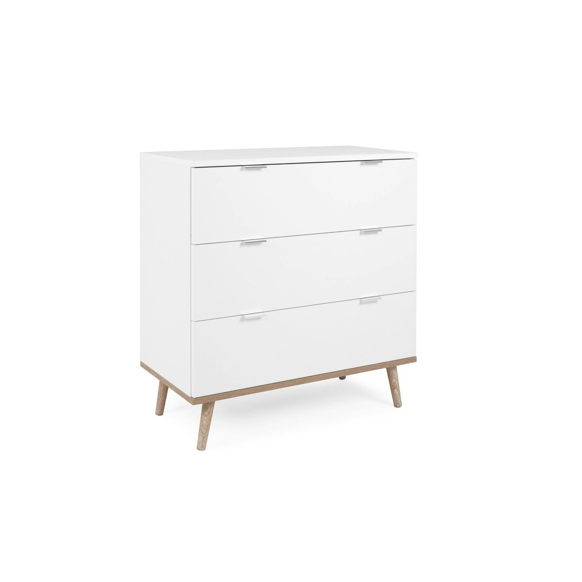 Commode blanche 3 tiroirs style scandinave ALVA blanc, PIER IMPORT