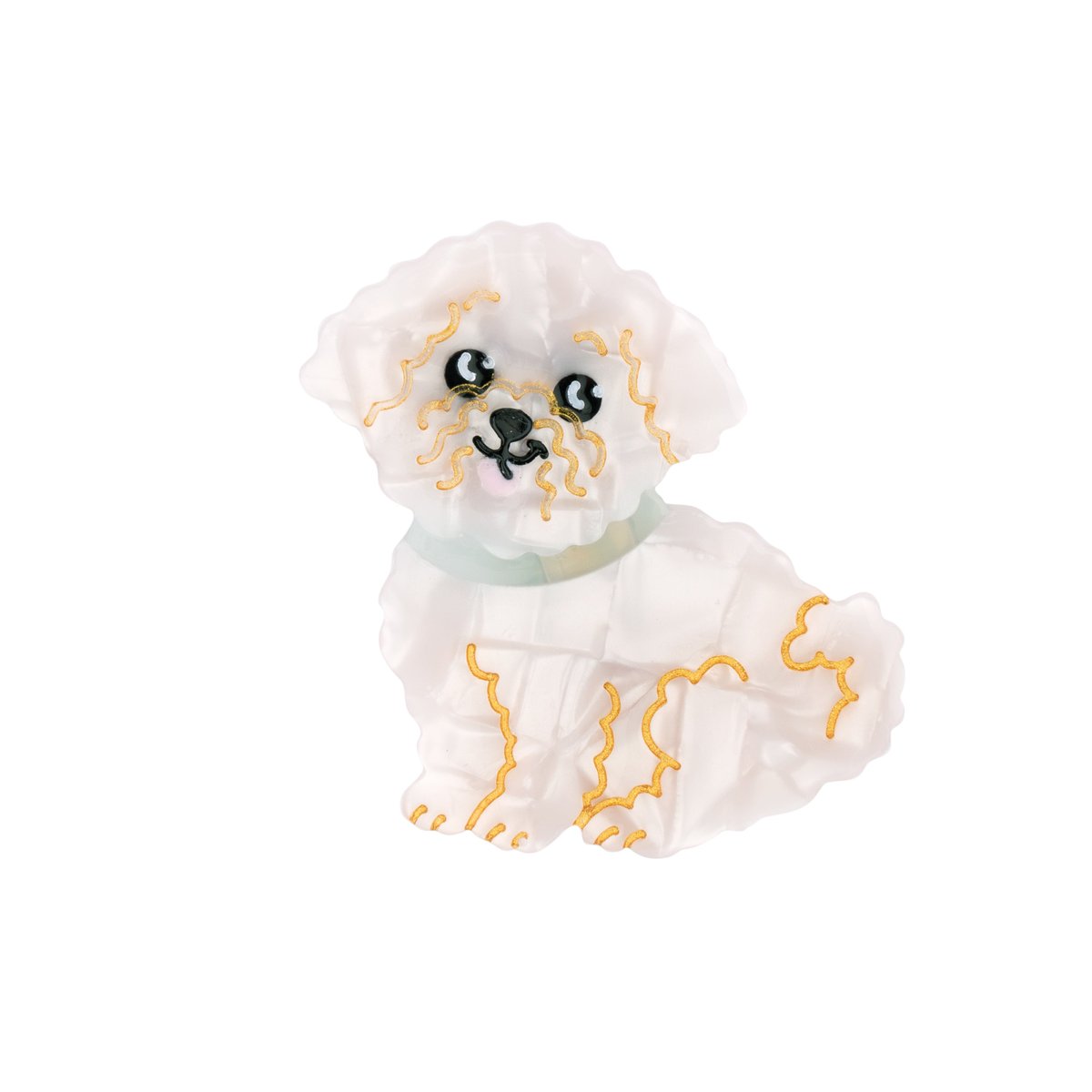 Barrette BICHON blanc nacré, COUCOU SUZETTE